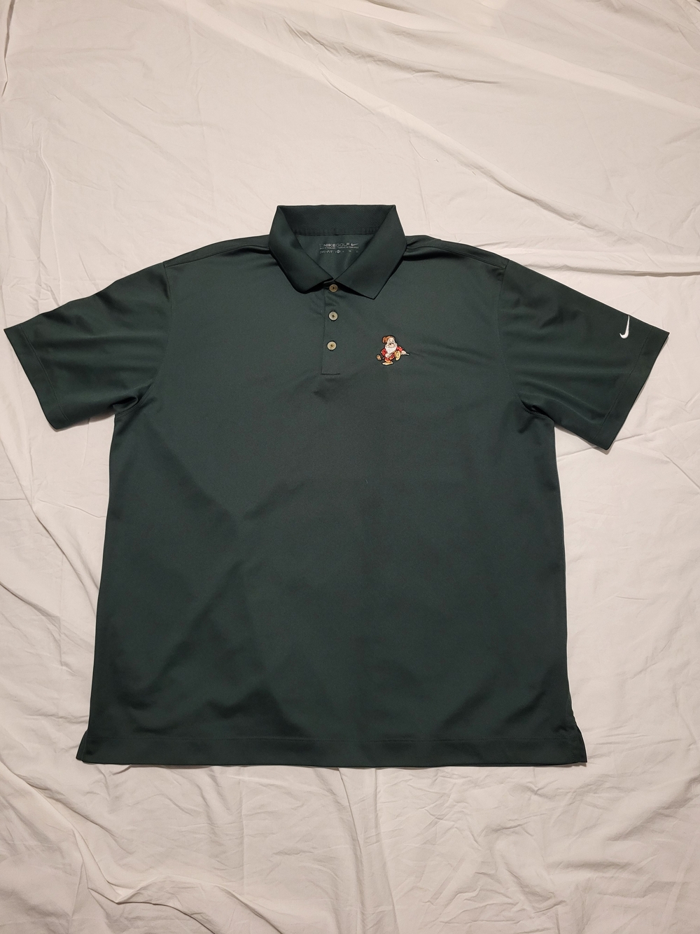 Nike Golf Dri-FIT Men's XL Green Polo Disney Dopey Embroidered Logo